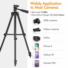 Load image into Gallery viewer, Professional Camera Tripod Stand Mount Phone Holder For iPhone / Samsung / DSLR / Phones - Battery Mate
