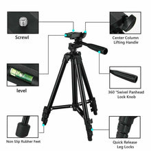 Load image into Gallery viewer, Professional Camera Tripod Stand Mount Phone Holder For iPhone / Samsung / DSLR / Phones - Battery Mate