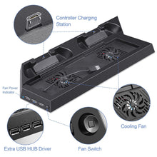 Load image into Gallery viewer, PS4 Stand Dock Controller Charger Cooling Fan Hub USB For Playstation 4 PS4 Slim - Battery Mate