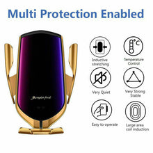 Load image into Gallery viewer, Qi Wireless Charger Car Mount Phone Holder Rack Automatic Clamping Smart Sensor - Battery Mate