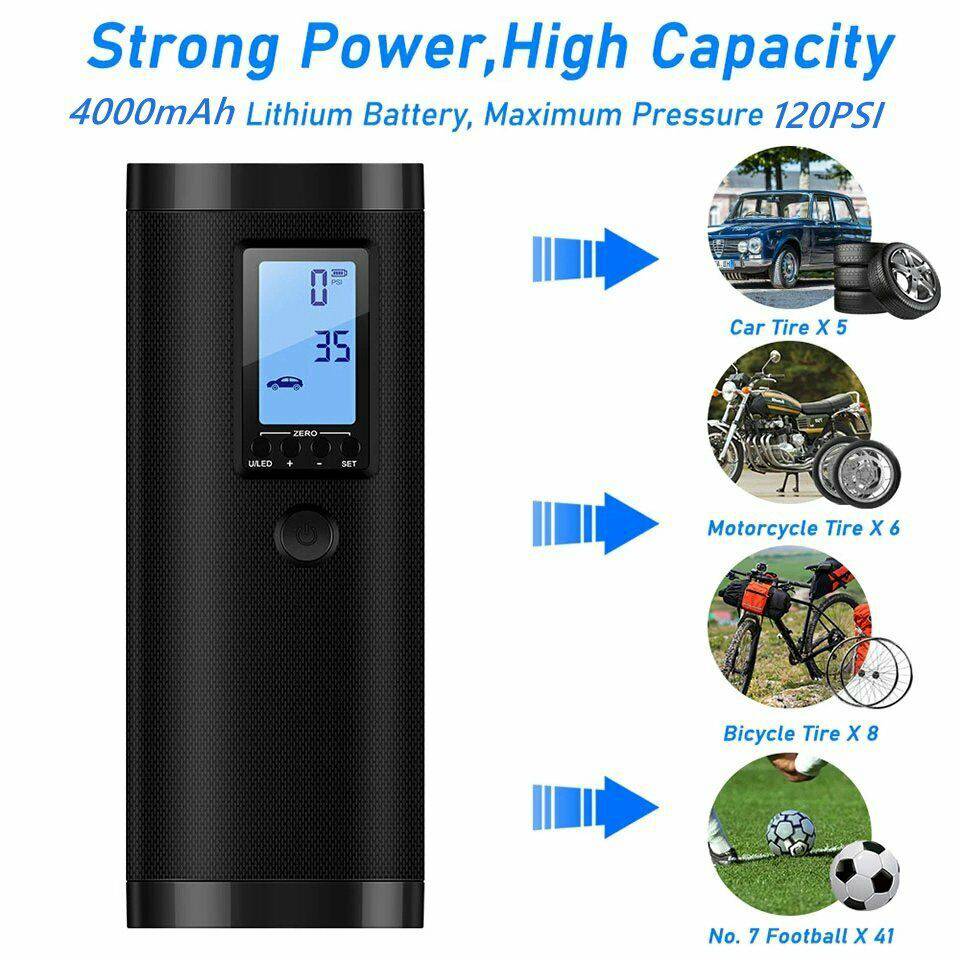 Rechargeable Electric Air Compressor Car Bicycle Inflator Tire Pump Portable - Battery Mate