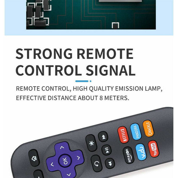 Replacement IR Remote Control for Roku 4 3 2 1 HD Telstra TV TV2 Netflix - Battery Mate