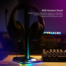Load image into Gallery viewer, RGB Earphone Gaming Headset Holder Hanger Headphone Stand with 3.5mm 2 USB Ports - Battery Mate