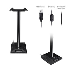 Load image into Gallery viewer, RGB Earphone Gaming Headset Holder Hanger Headphone Stand with 3.5mm 2 USB Ports - Battery Mate