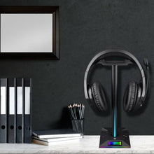 Load image into Gallery viewer, RGB Earphone Gaming Headset Holder Hanger Headphone Stand with 3.5mm 2 USB Ports - Battery Mate