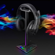 Load image into Gallery viewer, RGB Earphone Gaming Headset Holder Hanger Headphone Stand with 3.5mm 2 USB Ports - Battery Mate