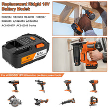 Load image into Gallery viewer, RIDGID Compatible AEG 18V 6000mAh Li-Ion Battery R840087 R840086 R840085 L1830R L1850R - Battery Mate