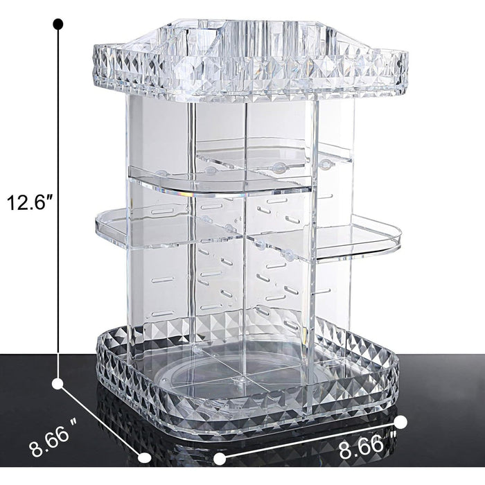 Rotating Storage Box Display Case Makeup Accessories Organizer Cosmetic - Battery Mate