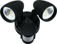 Load image into Gallery viewer, Sensor LED Premium Aluminium Outdoor Garage Security Flood Twin Spotlight IP54 | Black - Battery Mate