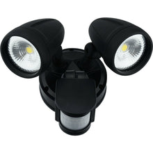 Load image into Gallery viewer, Sensor LED Premium Aluminium Outdoor Garage Security Flood Twin Spotlight IP54 | Black - Battery Mate