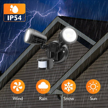 Load image into Gallery viewer, Sensor LED Premium Aluminium Outdoor Garage Security Flood Twin Spotlight IP54 | Black - Battery Mate
