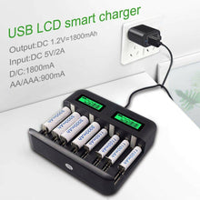 Load image into Gallery viewer, Smart Battery Charger 8 Slots LCD Display For AA/AAA/C/D Rechargeable Batteries - Battery Mate