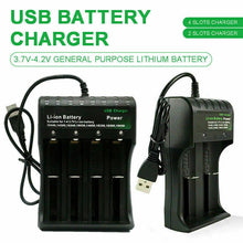 Load image into Gallery viewer, Smart USB 18650 Battery Charger 1 2 4 Slots for 3.7V Rechargeable Battery Charge - Battery Mate