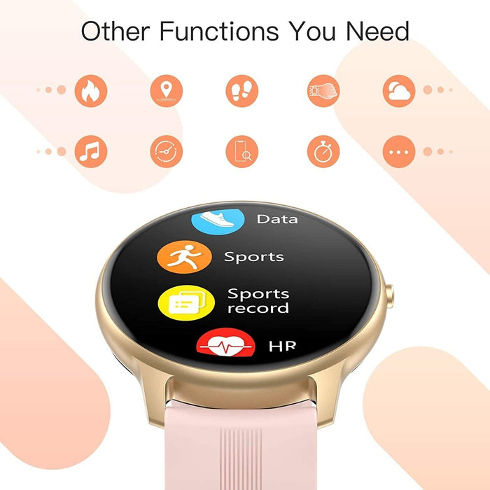 Smart Watch for Women, Smartwatch for Android and Ios Phones IP68 Waterproof - Pink - Battery Mate