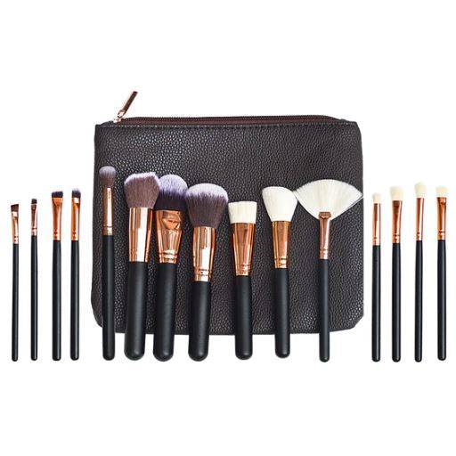 Soft 15Pcs Pro Face Powder Makeup Brushes Set Eyeshader Blending Highlight Tools - Battery Mate