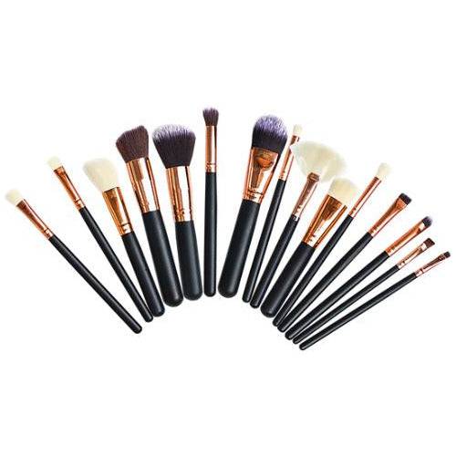 Soft 15Pcs Pro Face Powder Makeup Brushes Set Eyeshader Blending Highlight Tools - Battery Mate