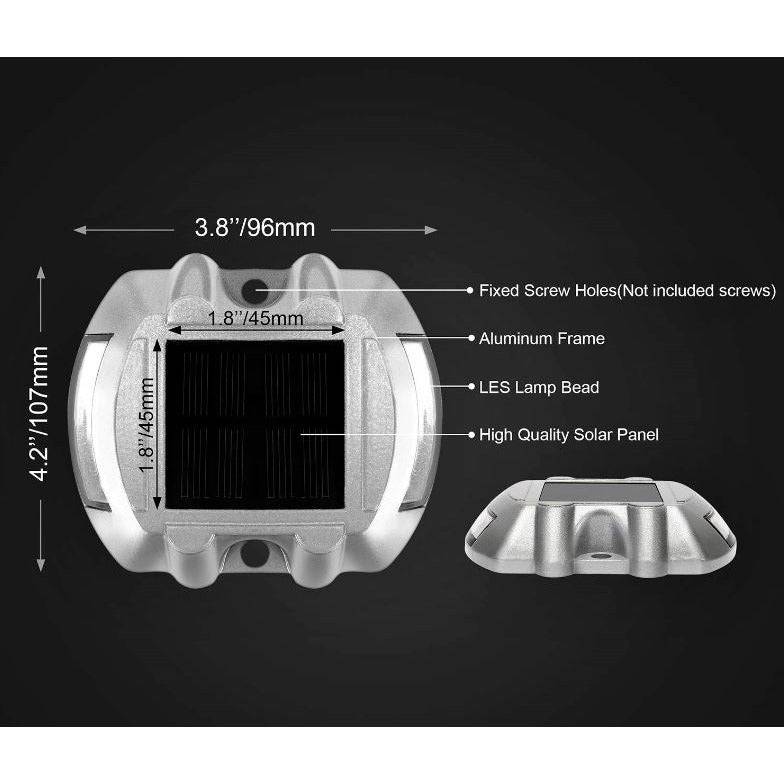 Solar Deck Lights Blue Color Waterproof 6 LED Driveway Safety Light for Pathway - Battery Mate