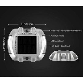 Solar Deck Lights Blue Color Waterproof 6 LED Driveway Safety Light for Pathway - Battery Mate