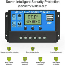 Load image into Gallery viewer, Solar Panel Charge Controller Regulator 12V/24V auto dual USB 20A Battery PWM - Battery Mate