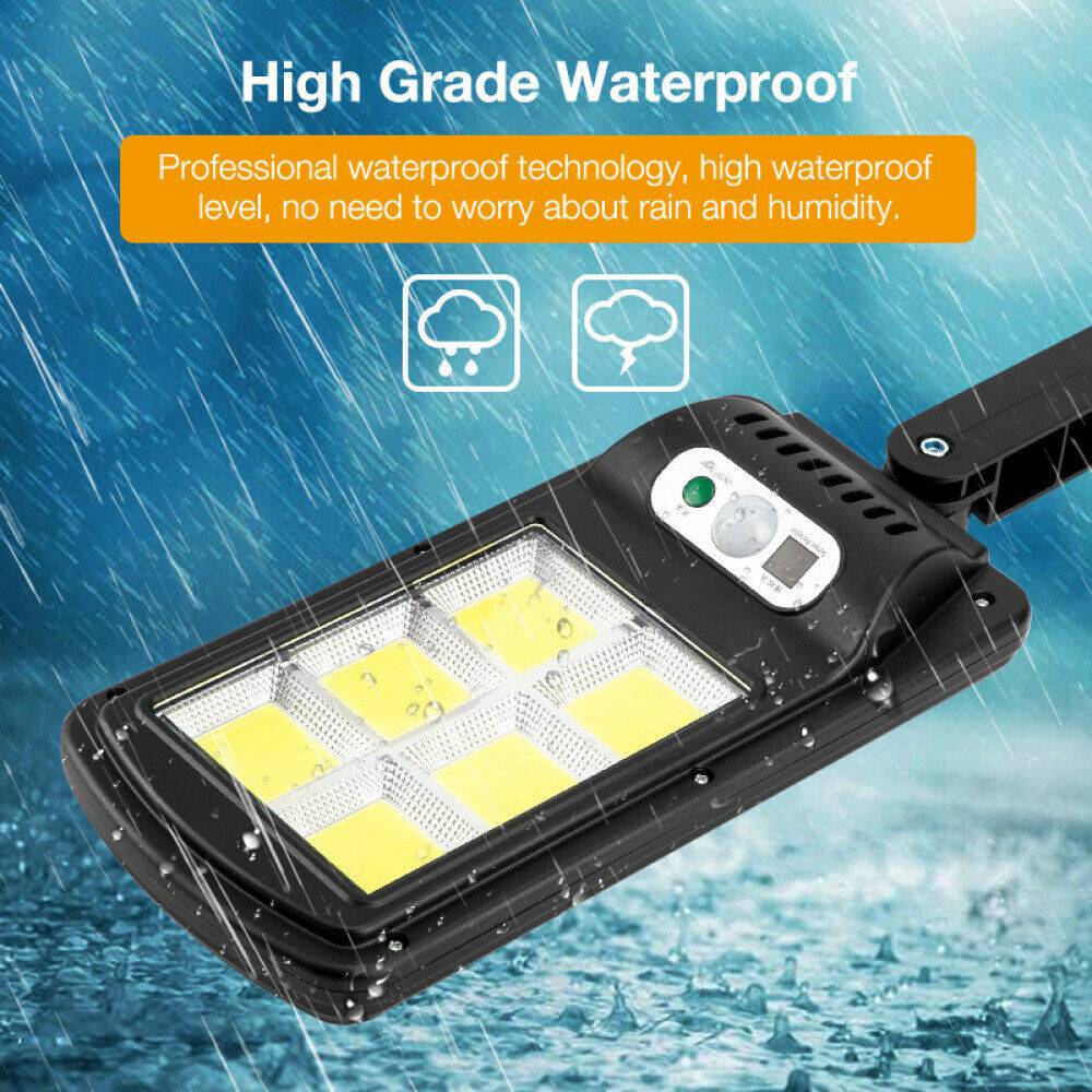 Solar Street LED Light Motion Sensor Remote Outdoor Garden Yard Flood Down Lamp - Battery Mate