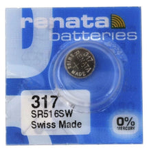 Load image into Gallery viewer, SR62 / SR516 / 317 Renata Silver Oxide Battery - Battery Mate