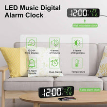 Load image into Gallery viewer, Table Clock with Temperature &amp; Alarm | Modern Home Decor - Battery Mate
