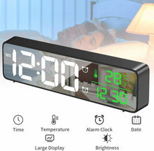 Load image into Gallery viewer, Table Clock with Temperature &amp; Alarm | Modern Home Decor - Battery Mate