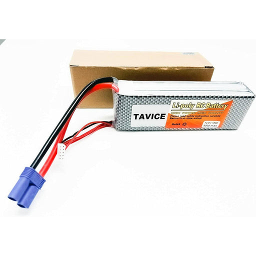 Tavice 6000mAh 4S EC5 100C 14.8V LiPo Battery for RC Helicopter Boat Car Truck - Battery Mate