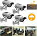 Solar Power Dummy Fake Security Camera Outdoor Blinking LED Light Surveillance - Battery Mate