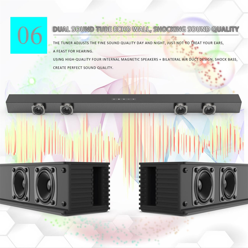 Tavice Home Theatre Full Range Bass Surround Sound Wireless Bluetooth 5.0 Soundbar - Battery Mate