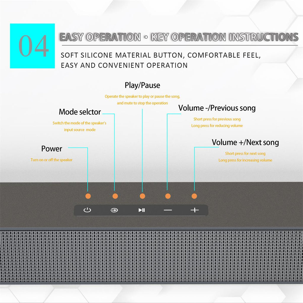 Tavice Home Theatre Full Range Bass Surround Sound Wireless Bluetooth 5.0 Soundbar - Battery Mate