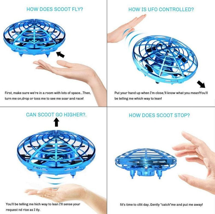 Tavice Kids UFO Drone Hand-Controlled - Blue - Battery Mate