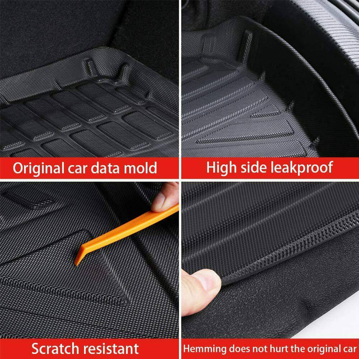 Tesla Model 3 All Weather Floor Rubber Mats Carpets Front & Rear Set 2017-2022 - Battery Mate