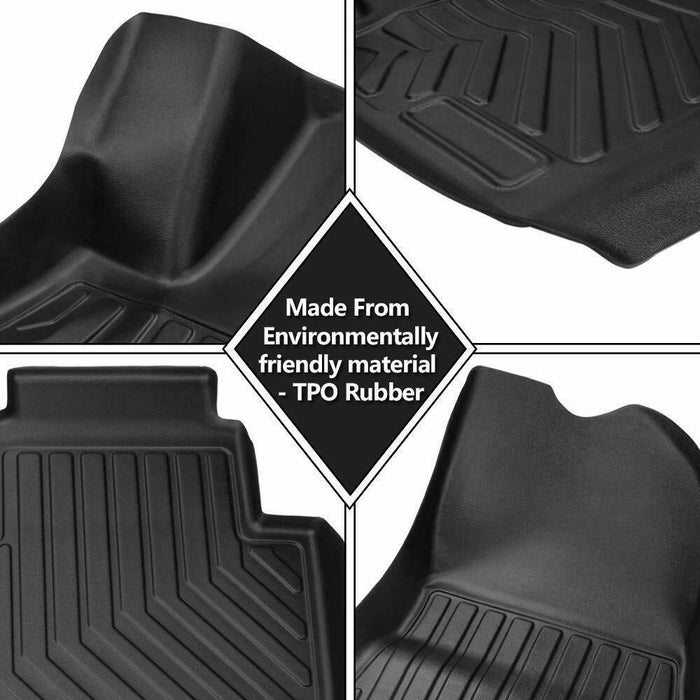 Tesla Model 3 All Weather Floor Rubber Mats Carpets Front & Rear Set 2017-2022 - Battery Mate