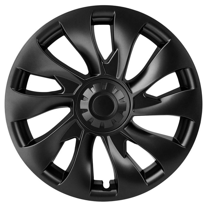 Tesla Model 3 Wheel 18" Hub Cap Replacement ABS Rim Cover Set of 4 Matte Black - Battery Mate