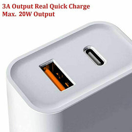 TimeTech 20w Wall Charger 1x USB And 1x Type C Plug For iPhone 13 12 Pro Max 11 X - Battery Mate