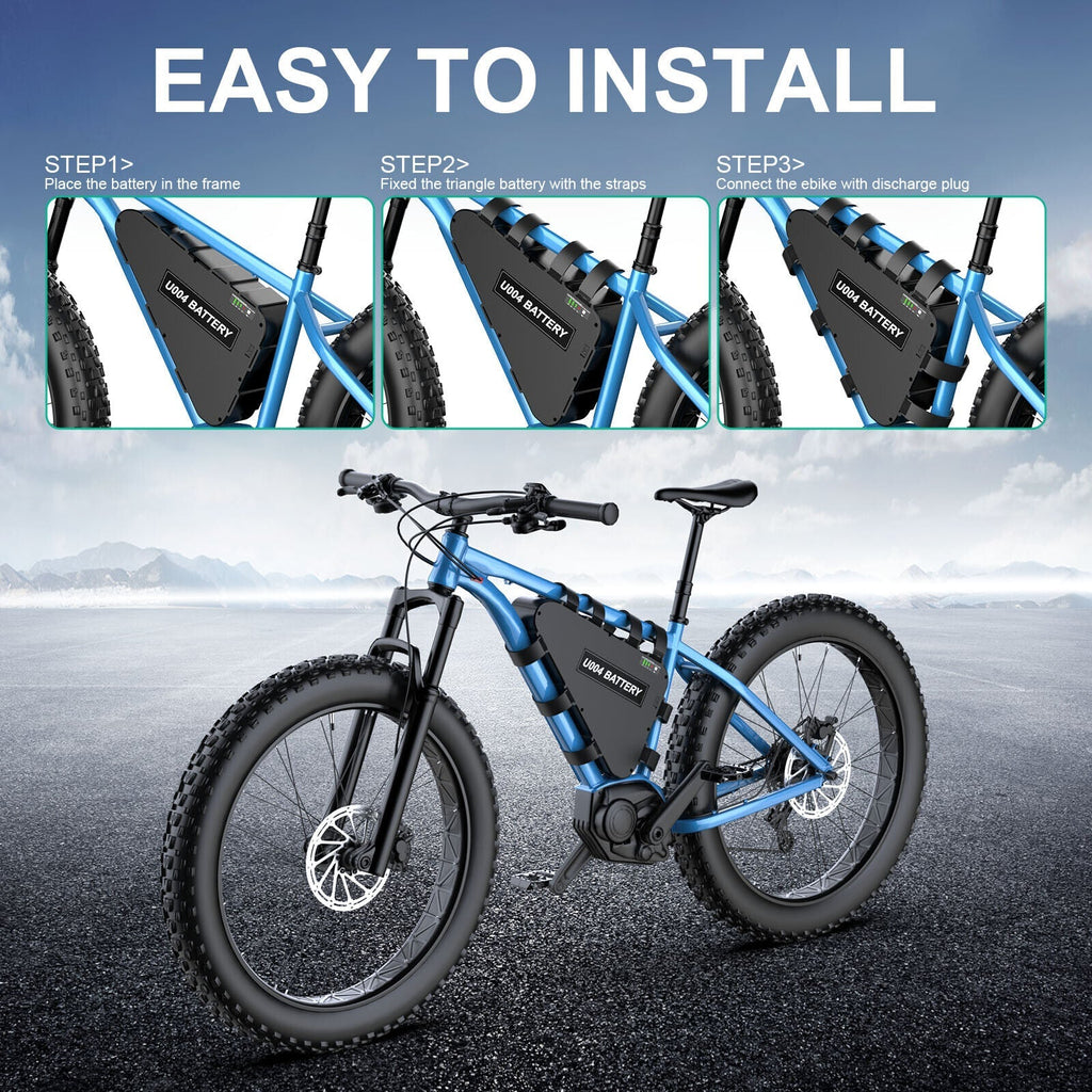 Triangle Case 52V 20Ah Lithium Ebike Battery for 200W~1500W Motor - Battery Mate