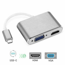 Load image into Gallery viewer, Type-C 3.1 to 4K HDMI +VGA Port USB-C HUB Adapter Converter For MacBook iPad Pro - Battery Mate
