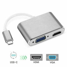 Load image into Gallery viewer, Type c to HDMI USB c to HDMI VGA Adapter Hub 4K 3IN1 for MacBook pro ChromeBook - Battery Mate