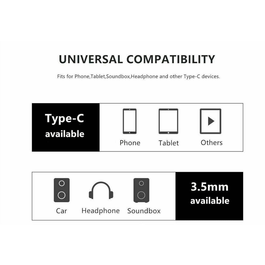 Type C USB-C to 3.5mm Male Audio AUX Cable Adapter For Car Stereo - Battery Mate