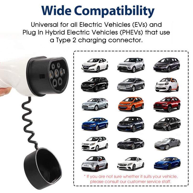 Type2 to Type2 EV Charging Cable 32A 480V for 22KW 3 phase - Battery Mate