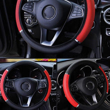 Load image into Gallery viewer, Universal 15" 38cm Leather Black Red Auto Car Steering Wheel Cover Non-slipS.GA - Battery Mate