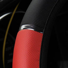 Load image into Gallery viewer, Universal 15" 38cm Leather Black Red Auto Car Steering Wheel Cover Non-slipS.GA - Battery Mate