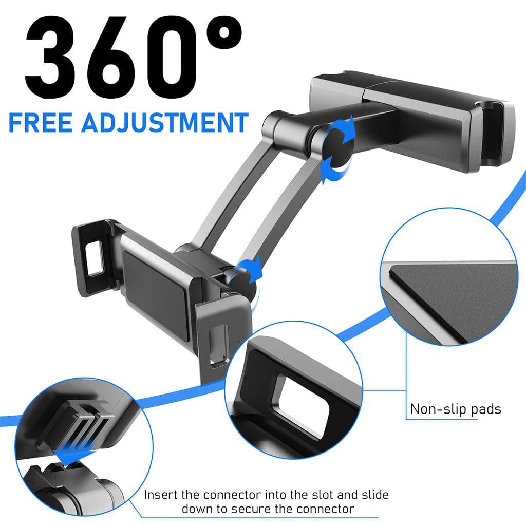 Universal Car Rear Pillow Bracket 360 Degree Rotating For Mobile Phone PC Tablet - Battery Mate