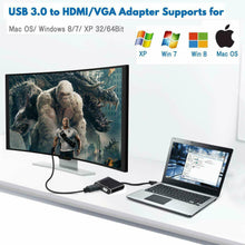 Load image into Gallery viewer, USB 3.0 to HDMI + VGA Full HD 1080p Video Adapter Cable Converter for PC - Battery Mate