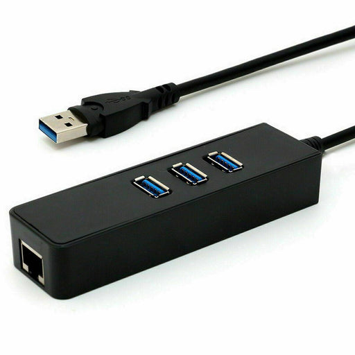 USB 3.1 to HUB 3 Port & RJ45 Gigabit Ethernet Adapter 3.0 USB-C PC MAC - Battery Mate