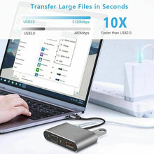 Load image into Gallery viewer, USB C to 4K HDMI VGA Multiport Adapter 4-in-1 Hub USB 3.0 Charging Power PD Port - Battery Mate