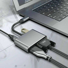 Load image into Gallery viewer, USB C to 4K HDMI VGA Multiport Adapter 4-in-1 Hub USB 3.0 Charging Power PD Port - Battery Mate