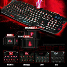Load image into Gallery viewer, USB Gaming Keyboards LED Backlit 3 Colors Backlight Illuminated - Battery Mate
