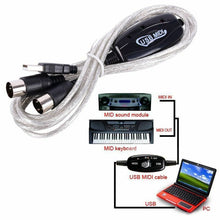 Load image into Gallery viewer, USB IN-OUT MIDI Interface Cable Converter PC to Music Keyboard Adapter Cord - Battery Mate